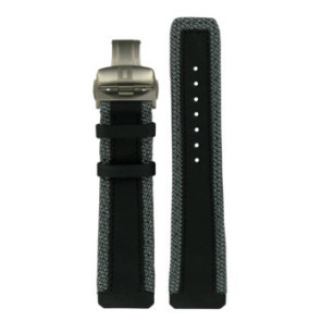 Horlogeband Tissot T600035308 Leder/Textiel Zwart 22mm